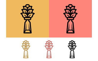 Wheat stalk trophy icon on color background.