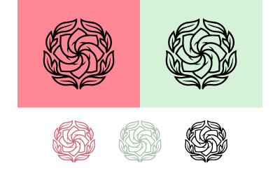 Abstract flower radial design graphic element.