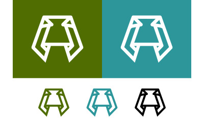 Abstract letter A shape minimalist geometric logo.