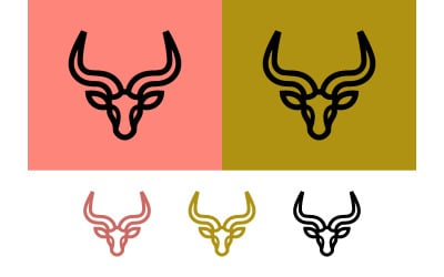 Antelope head icons logo on pink background.