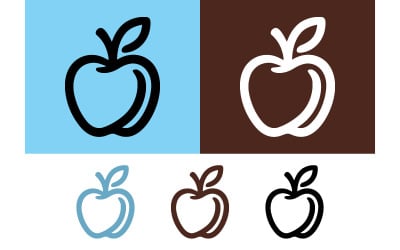 Apple fruit icon simple outline design.