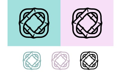 Bamboo knot icon geometric abstract design element.