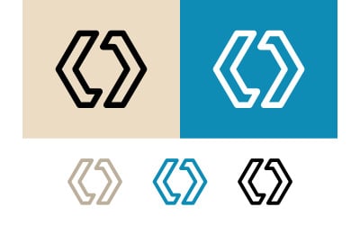 Code brackets symbol modern minimalist icon design.
