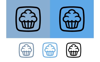 Cupcake icon vector graphic for bakery.