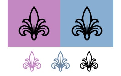 Fleur de lis emblem with color variations.
