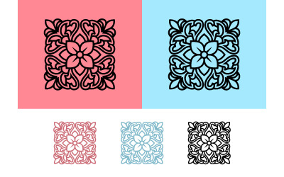 Floral ornament square pattern graphic design.