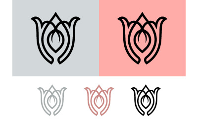 Floral tulip logo design variations.