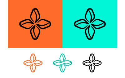 Four petal flower icon variations.