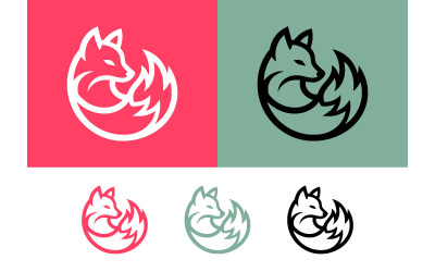 Foxes logo design simple clean graphic shapes.