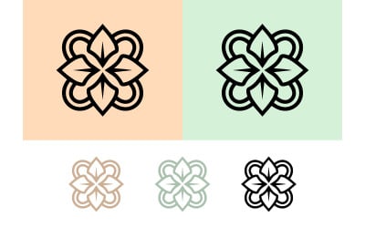 Geometric floral logo designs collection.