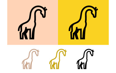 Giraffe icons logo on peach background.