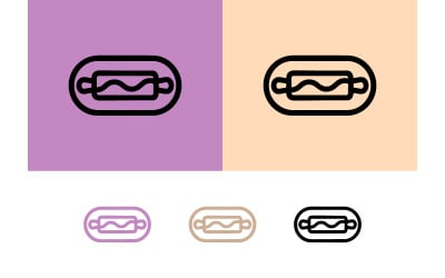 Hot dog icon vector graphic for food stand.
