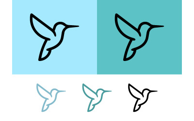 Hummingbird outline logo on blue and teal.