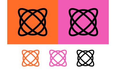 Interwoven rings abstract graphic symbol.