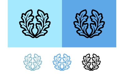 Laurel wreath icon with leaves decorative element.