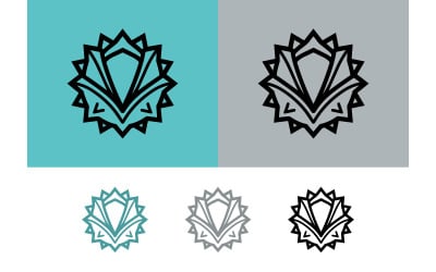Lotus flower icon geometric stylized nature symbol.