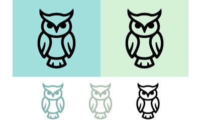 Owl icon set for logos graphic design.