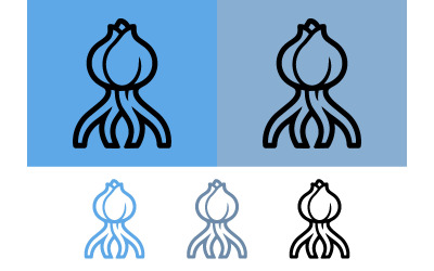 Plant bulb icon with roots graphic element.