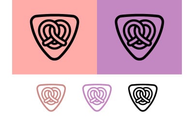 Pretzel heart logo variations.
