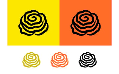 Rose icon set yellow orange black.