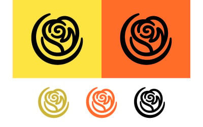 Rose outline icons with color palette.