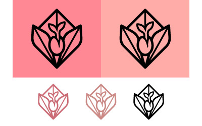 Sprout seed logo in diamond frame on pink.
