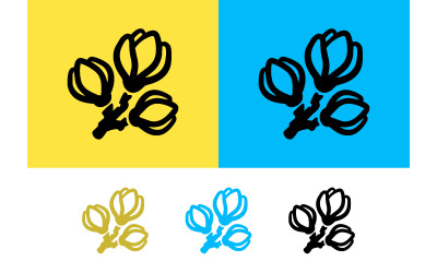Stylized flower buds on stem icons.