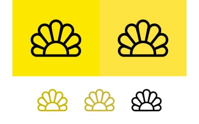 Sunrise icon set on yellow background.