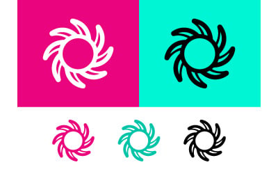 Swirling abstract sun icon set.
