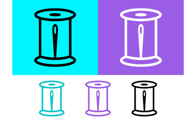 Thread spool needle sewing concept graphic design.