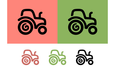 Tractor simple line drawing agriculture icon.