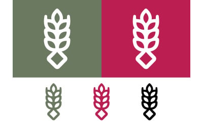 Wheat stalk icon plant element design.