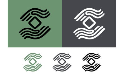 Abstract hands protect diamond logo for security.