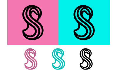 Abstract wavy hair strand icon for beauty brands.