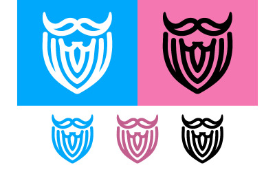 Beard and mustache barber logo concept.