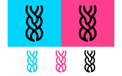 Braided hair strand icon for beauty salon branding.