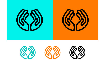Cupped hands open symbol concept.