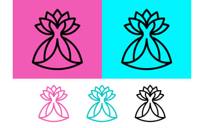 Dress icon on pink and blue backgrounds for fashion.
