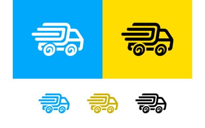 Fast delivery truck icons for logistic services.