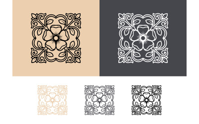 Floral emblem border design pattern.
