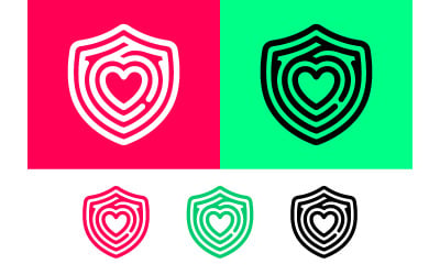 Heart maze shield protection concept.