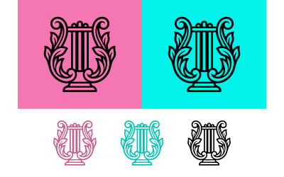 Lyre music symbol on color backgrounds vector.