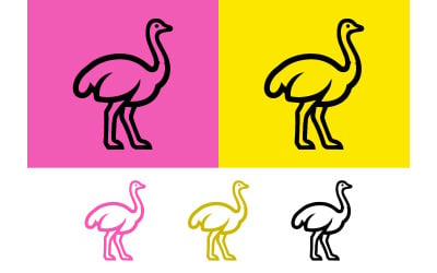 Ostrich icons graphic design vector illustration.