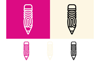 Pencil logo with fingerprint outline.
