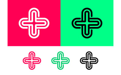 Plus cross logo symbol white health care icons.