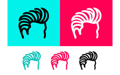 Pompadour hairstyle icon for male grooming products.