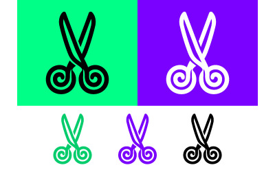 Scissors graphic design elements for hairdressing salon.