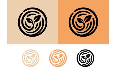 Sprout logo in circle beige and orange backdrop.