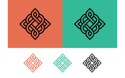 Quadratisches keltisches Knotenemblem-Design.