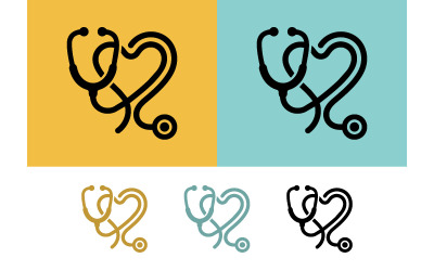 Stethoscope heart shape medical symbol.